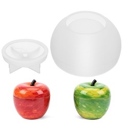 Silicone Apple Jar Resin Mold with Lid Stem – Epoxy Craft Mold