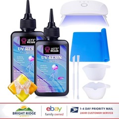 Jewelry Making UV Resin Set with Light, Silicone Mat, and Mixing Accessories