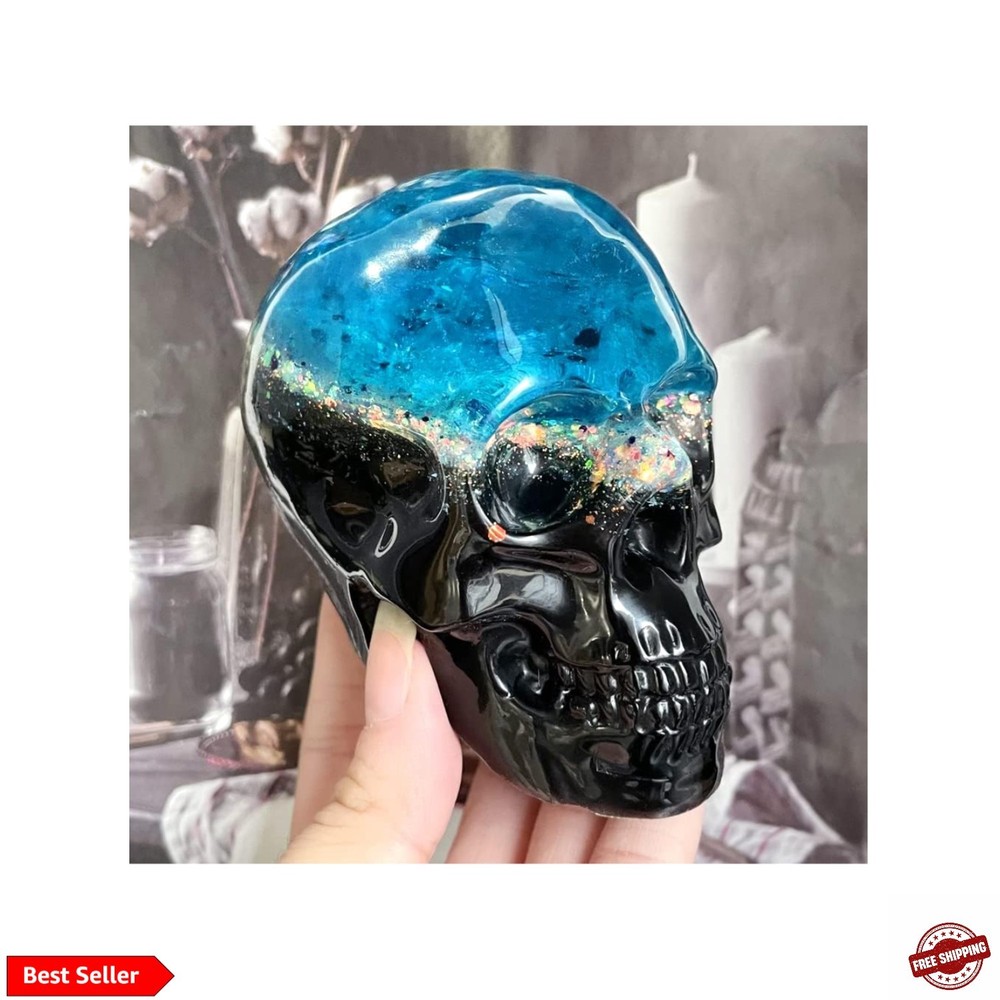 Set of Large + Medium + Small 3D Skull Resin Molds, Flexible Clear Silicone S…