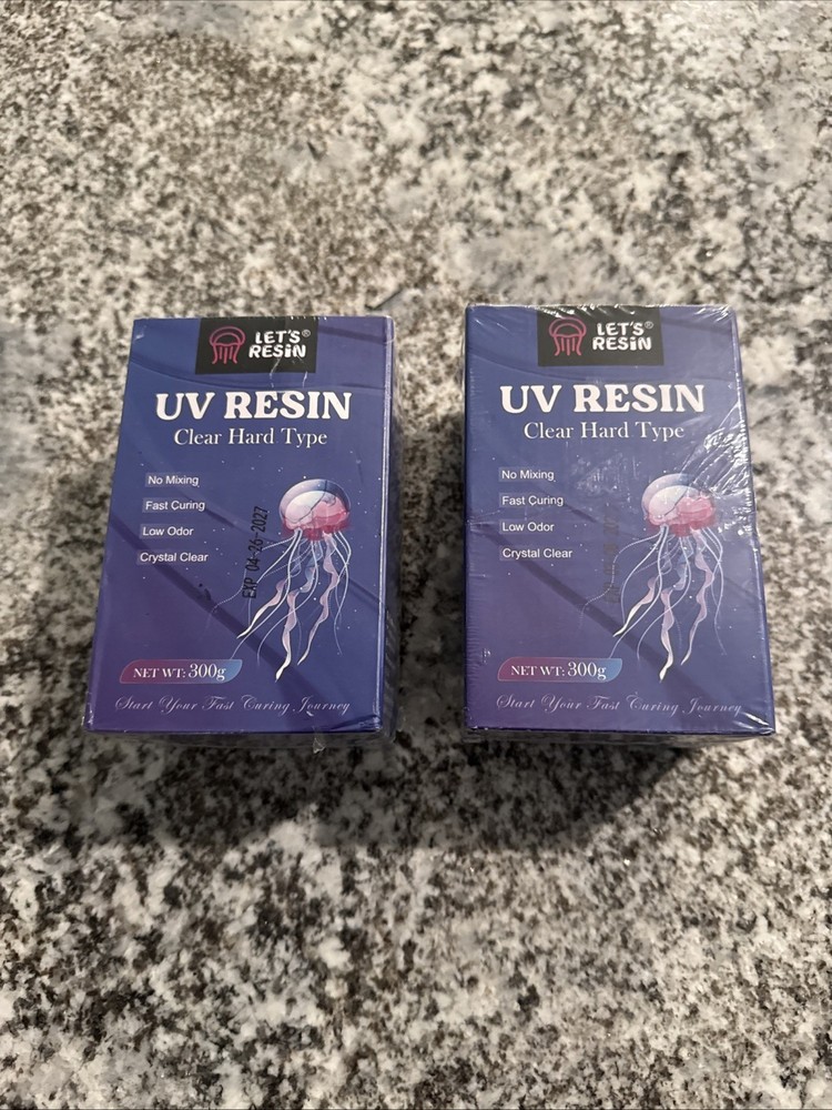 Lot Of 2 LET’S RESIN UV Resin, 300g Crystal Clear Hard Type Exp 03/27 Brand NEW