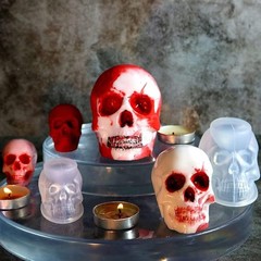Set of Large + Medium + Small 3D Skull Resin Molds, Flexible Clear Silicone Skul