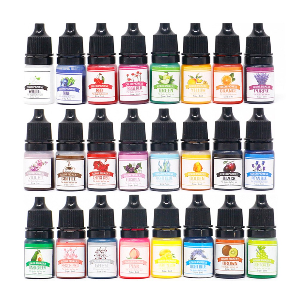 Liquid Epoxy Resin Pigment Translucent Colorant Concentrated 24 Colors 10ml each