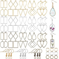 Inbagi 180 Pcs Open Bezels for Resin Jewelry Making Kit Medium to Large, Gold