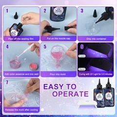 All-in-One UV Jewelry Making Kit with Light and Accessories – 200g Resin