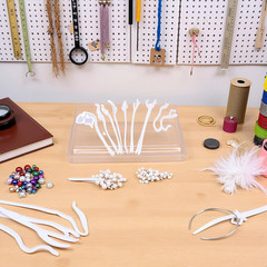 5 Pcs White Silicone Resin Hairpins Molds Hair Stick Kit for Jewelry Crafts Maki