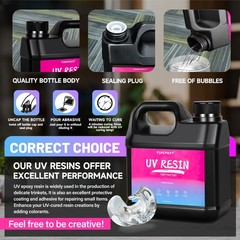 UV Resin Crystal Clear Hard Glue NonToxic No Bubbles DIY Handmade 100/300/500G