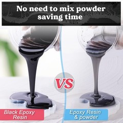 EPOXY RESIN Black Resin Epoxy,44OZ Bubble Free & High-Gloss Epoxy Kit,Self Le…