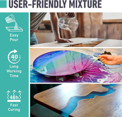 Epoxy Resin – Ultra-Gloss 1 Gallon Kit, Crystal Clear, Self-Leveling, UV & Impac