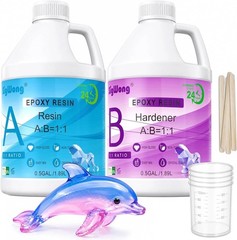 Self Leveling 1 Gallon Epoxy Resin Kit – Ideal for DIY Art & Jewelry Projects