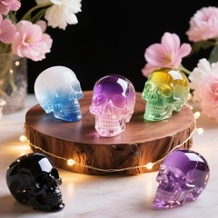 Set of Large + Medium + Small 3D Skull Resin Molds, Flexible Clear Silicone Skul