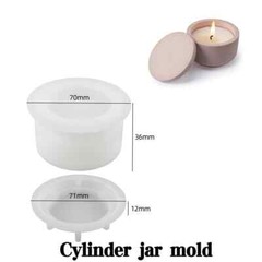 2-Part Cylinder Cube Candle Jar Molds with Lids, Concrete Molds