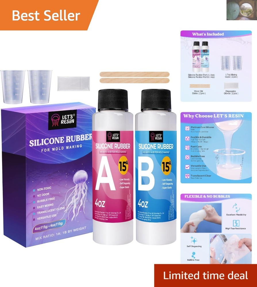 Translucent 8oz Silicone Mold Making Kit – High Flexibility & Easy Mixing