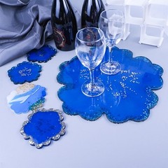 6 PCS Flower Silicone Resin Molds Large Resin Tray Mold Flower Shape Coaster …