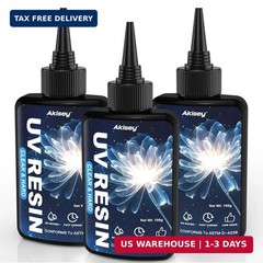 Akisey UV Resin 300g, Crystal Clear UV Resin Glue – No-Yellowing, Hard Type, Low