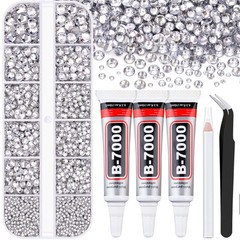 Resin Rhinestones for Crafting with B7000 Jewelry Glue, 1 Box Clear Flatback Cry