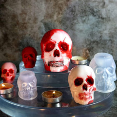 Set of Large + Medium + Small 3D Skull Resin Molds, Flexible Clear Silicone Skul