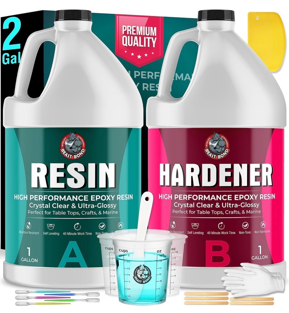Beast Bond Epoxy Resin Kit, 1 Gallon High-Performance Epoxy Resin, Self-Leveling