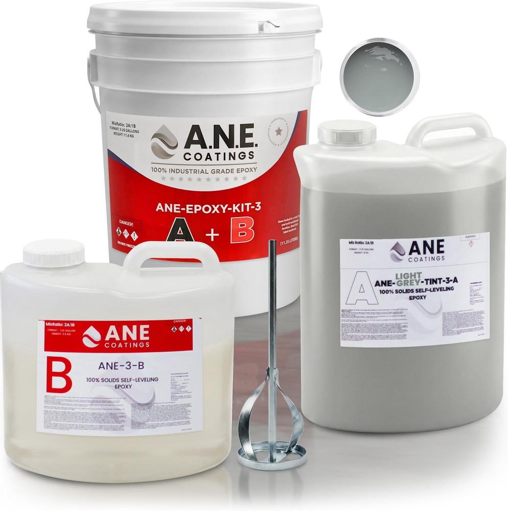 Self Leveling Epoxy Resin Kit – ANE Garage Floor Epoxy Kit Spreads Seamlessly…