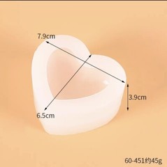 3D Heart Mold For Resin, Large Shiny 3D Heart Resin Mold