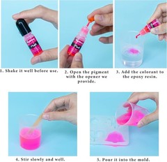 Vibrant 36 Color Translucent Epoxy Resin Pigment – Easy to Use Squeeze Bottles