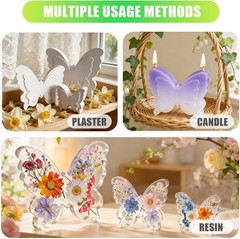 Butterfly Resin Molds Silicone Candle Molds Flexible White Epoxy Craft Set