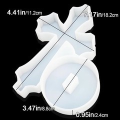 Standing Cross Box Resin Silicone Mold, Jar Storage Mould with Lid for Ornament