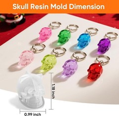 Set of Large + Medium + Small 3D Skull Resin Molds, Flexible Clear Silicone Skul