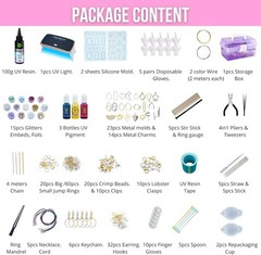 Vibrant UV Resin Jewelry Making Kit with Lamp & Accessories – Ideal Holiday Gift
