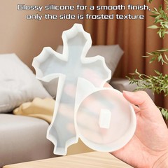 Standing Cross Box Resin Silicone Mold, Jar Storage Mould with Lid for Ornament
