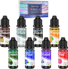 Silicone Rubber Pigment – 8 Colors Liquid Silicone Coloring Dye for Silicone Mol