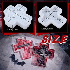 Cross Box Silicone Resin Molds with Lid Jar Storage Mold for Epoxy Resin Clay Ca