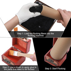 Geyee Flocking Powder Kit Include 16 Oz Black Flocking Fibers Mini Flocker Brush