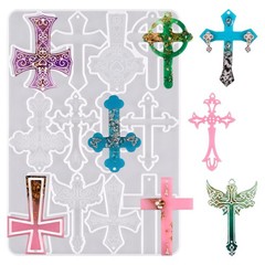 Cross Silicone Resin Molds,2 Pcs Epoxy Resin Cross Mold Polymer Clay Molds for K
