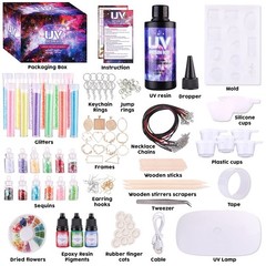 UV Resin Jewelry Making Kit with Silicone Molds UV Light,DIY Kits Jewelry Bra…