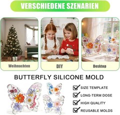 Butterfly Resin Molds Silicone Candle Molds Flexible White Epoxy Craft Set