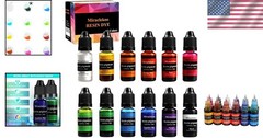 Mixable 12 Color Epoxy Resin Pigment Kit, 10ml Each – Ideal for Jewelry & Crafts
