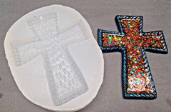 Textured Cross handmade silicone mold for crafts
