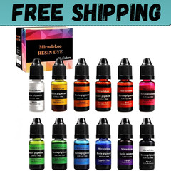 12 Colors Epoxy Resin Color Dye Colorant Liquid Epoxy Resin Pigment,10Ml Each
