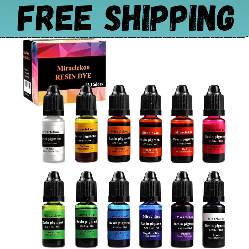 12 Colors Epoxy Resin Color Dye Colorant Liquid Epoxy Resin Pigment,10Ml Each