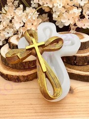 Golden bow Cross handmade silicone mold for crafts