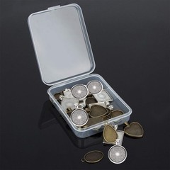Resin Jewelry Molds Pendant Trays Making Kit with 30Pcs 5 styles Metal Pendan…