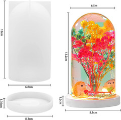 3 Pcs Large Spherical Cylinder Light Resin Silicone Mold Lamp Holder Mold for Fl