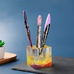 3Pcs Pen Resin Mold, Epoxy Resin Molds with 45Pcs Ink Pen Refills,Ballpoint Pen