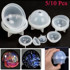 5/10Pcs Silicone Resin Casting Mold DIY Round Epoxy Mould Craft Making Tool Kit