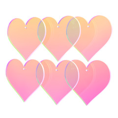 Heart Shaped Iridescent 3″ Acrylic Tile with Hole for Crafts and Party Decor