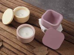 2-Part Cylinder Cube Candle Jar Molds with Lids, Concrete Molds