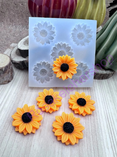 SUN FLOWERS silicone mold size medium for Fondant-Resin-Clay-Candy-handcrafts