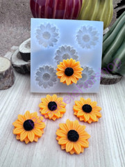 SUN FLOWERS silicone mold size medium for Fondant-Resin-Clay-Candy-handcrafts