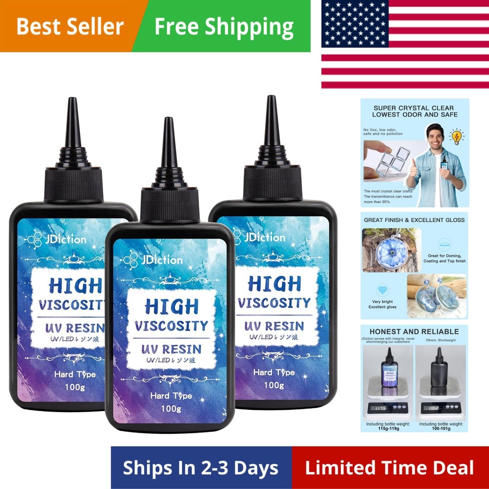 Upgrade 300g High Viscosity Hard with Crystal Clear Resins Kit for Doming, Se…