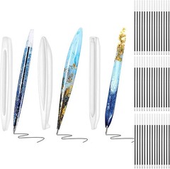 3Pcs Pen Resin Mold, Epoxy Resin Molds with 45Pcs Ink Pen Refills,Ballpoint Pen